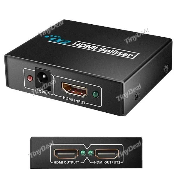 1×2 HDMI Splitter for Full HD 1080P Support 3D HDMI Signal Splitter HDMI Splitter 1 in 2 out with Power Supply