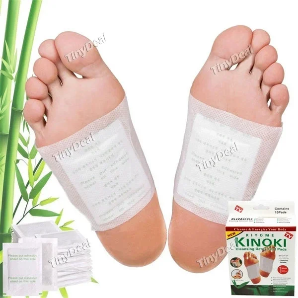 1/4/6 Packs of Kinoki Detox Foot Patches Pads Body Toxins Feet Slimming Cleansing Herbal Adhesive Keeping Fit – 10pcs