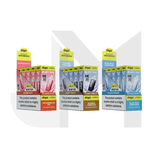 10 x 20mg Vaporesso Dojo Blast 10k Prefilled Pod Vape Kit + 2 x FREE Pods