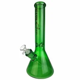 14in Full Color Beaker by Chill Glass-Green