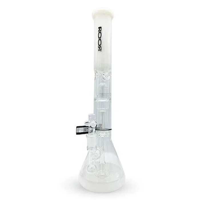 18 ” Roor Tech Fixed 50×5 Beaker With Barrel Perc – White With Platinum – (1 Count)