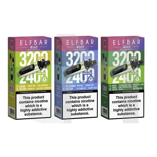 20mg Elf Bar 4 in 1 Pod Vape Kit 3200 Puffs