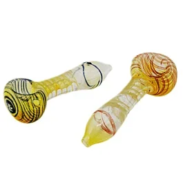 3 Inch Spiral Design Fumed Glass Hand Pipe