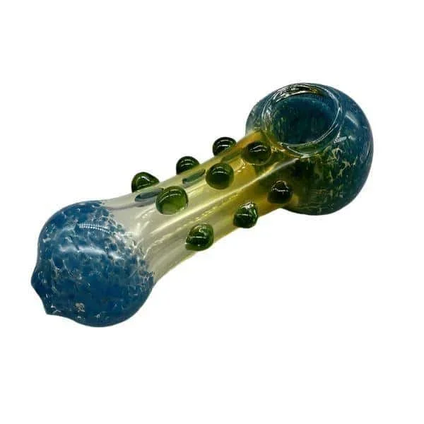 5 ” Heavy Frit and Fumed with Dots Glass Hand Pipe