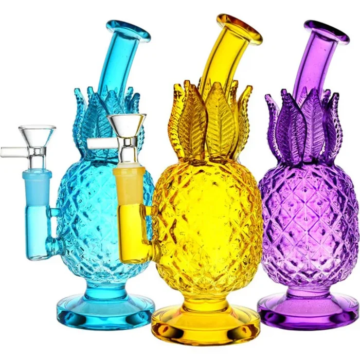 7.75 ” Pineapple Hospitality Glass Water Pipe – Assorted (PP4806)