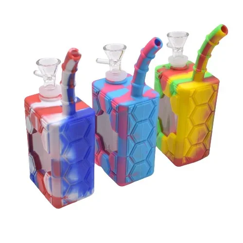 7 ” Silicone Water Juice Box Bubbler – Color May Vary – (1 Count)