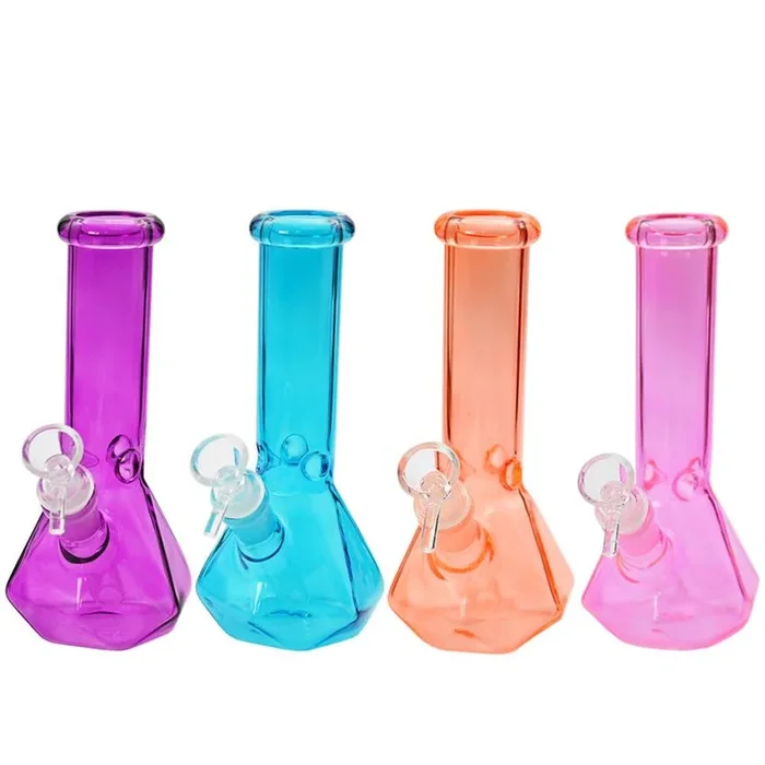 8 ” Diamond Base Water Pipe – Design And Color May Vary – (1 Count)
