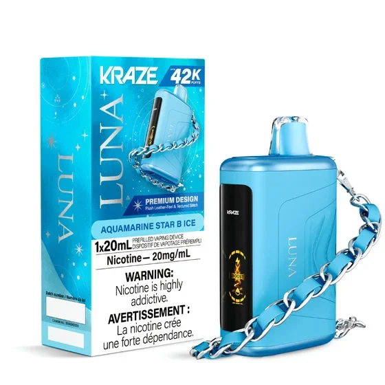 Aquamarine Star B (Ice) by Kraze Luna (42000 Puff) 20mL – Disposable Vape [ON]