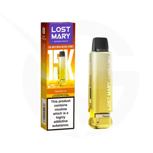 Banana Ice Prefilled Pods by Lost Mary Nera15k + Refill Container