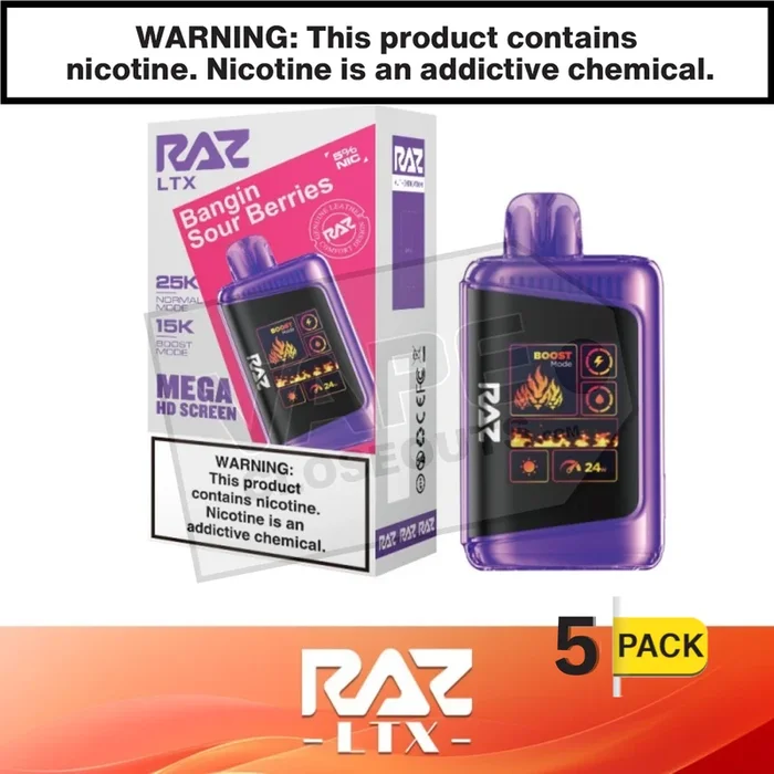 Bangin Sour Berries RAZ LTX 25K Disposable Vape