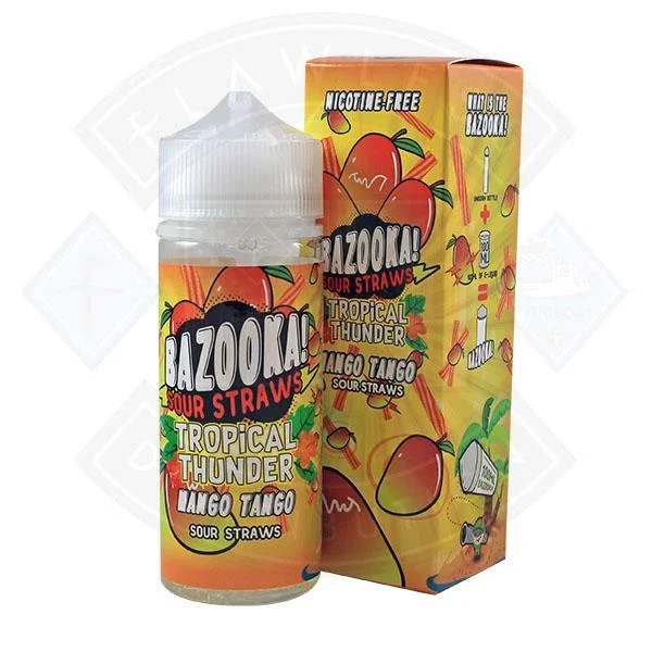 Bazooka Sour Straws – Tropical Thunder Mango Tango 0mg 100ml Shortfill