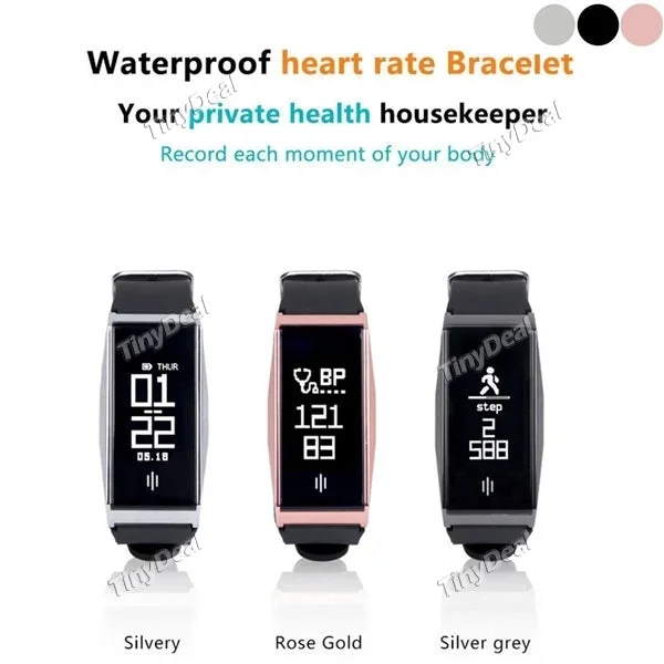 BL86 Smart Bluetooth Bracelet Heart Rate/ Blood Presure Monitoring Sports Fitness Tracker Waterproof Pedometer Wristband