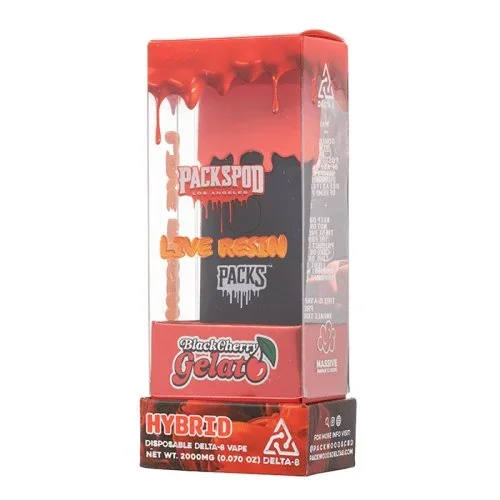 Black Cherry Gelato – Packspod Delta-8 Live Resin Disposable Vape