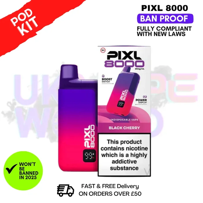 Black Cherry Pixl 8K 8000 Puff Pod Kit