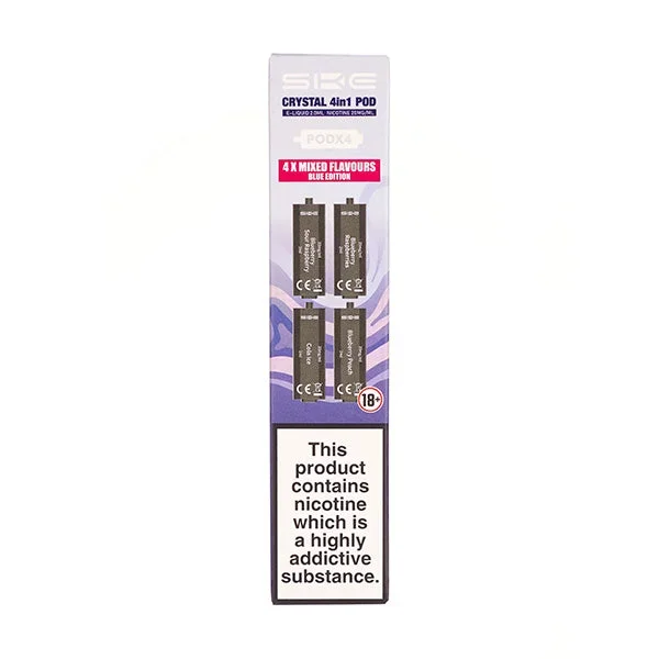 Blue Edition Crystal 4 in 1 Prefilled Pods by SKE
