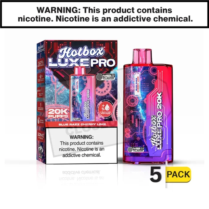 Blue Razz Cherry Lime Hotbox Luxe Pro 20K Disposable Vape
