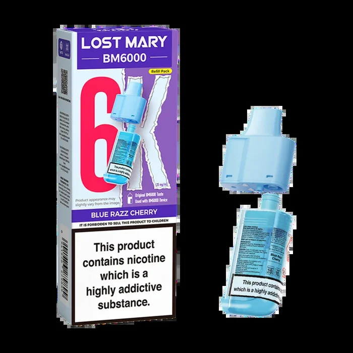 Blue Razz Cherry Lost Mary BM6000 Refill Pack