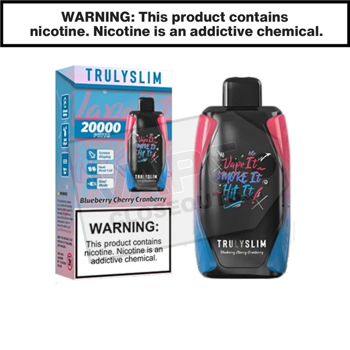 Blueberry Cherry Cranberry Truly Bar Trulyslim 20k Disposable Vape
