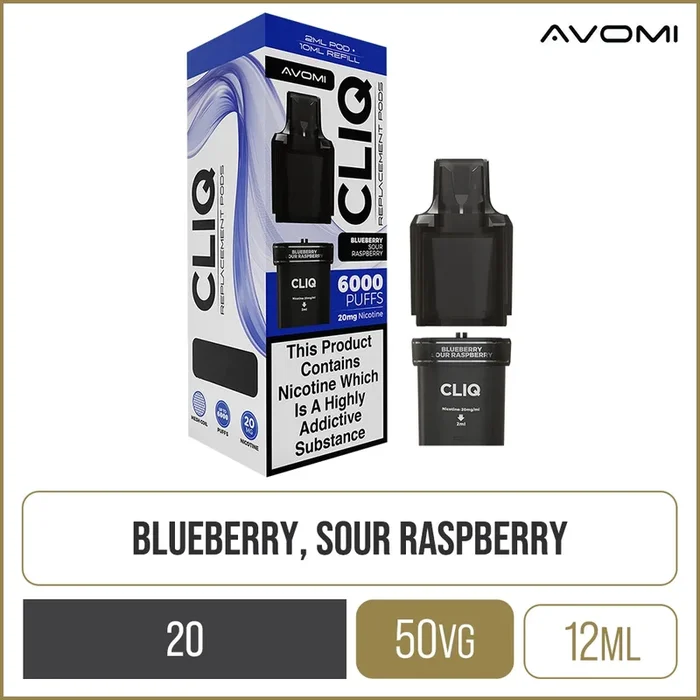 Blueberry Sour Raspberry Avomi CLIQ Pod & Refill 12ml
