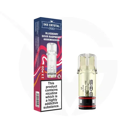 Blueberry Sour Raspberry Crystal Plus Prefilled Pods by SKE – (2 x 2ml)-20mg