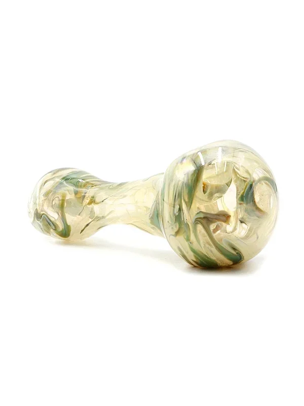 Bonnie And Fryde Glass Hand Pipe – Clear Fumed Caramel Swirl, 4″