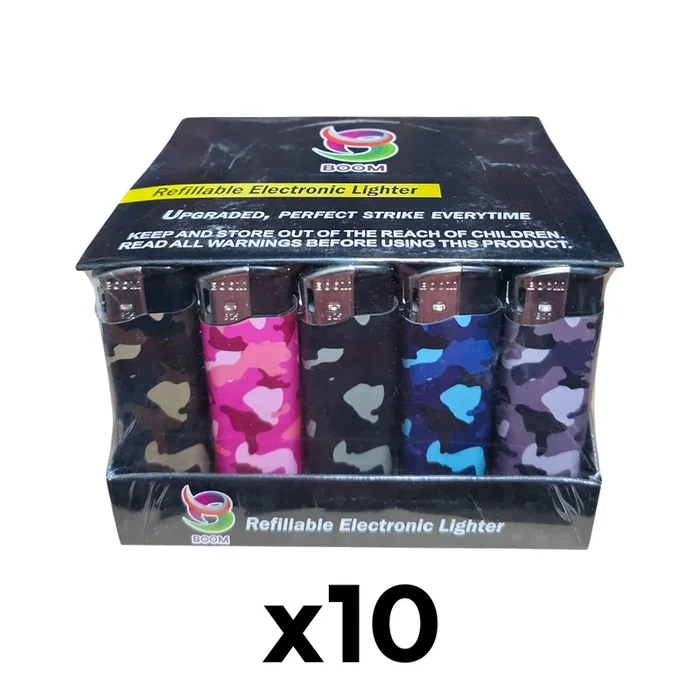 Boom Gas Lighters – Camo (50 Pack) – 10 Boxes