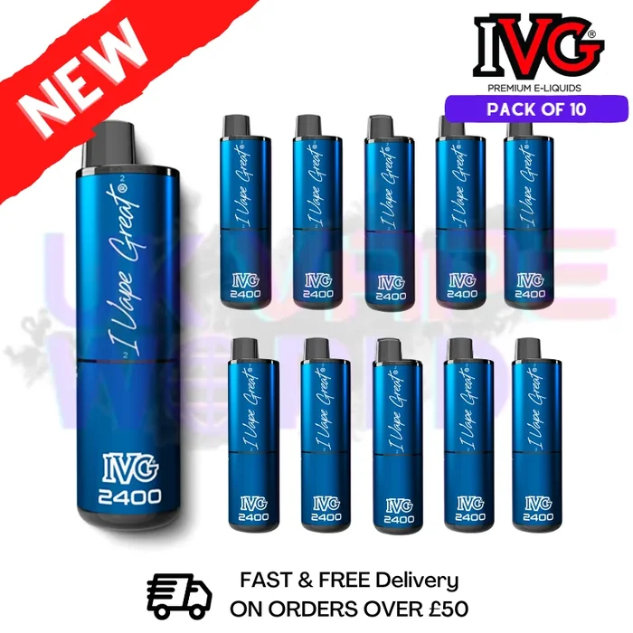 Box Of 10 – BLUE EDITION IVG 2400 Prefilled Vape Pen Kit