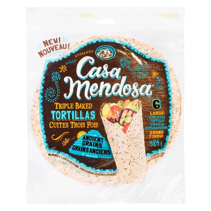 Casa Mendosa Large Triple Baked Ancient Grains Tortillas, 6-Pack, 384-g
