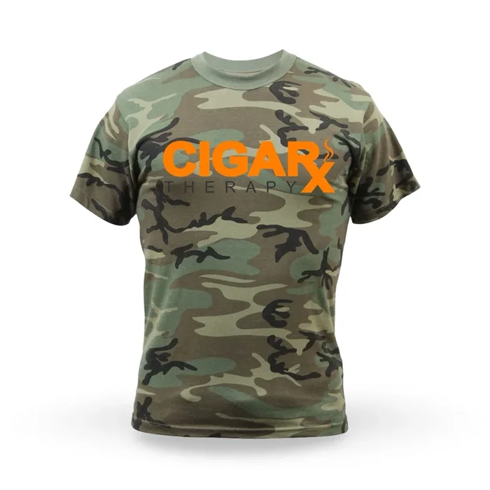 CIGARx Camo w/ Orange Logo Crew Neck T-Shirt