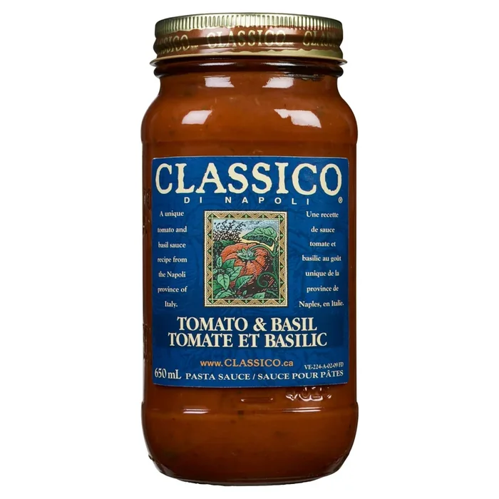 Classico Di Napoli Tomato and Basil Pasta Sauce, 650-ml