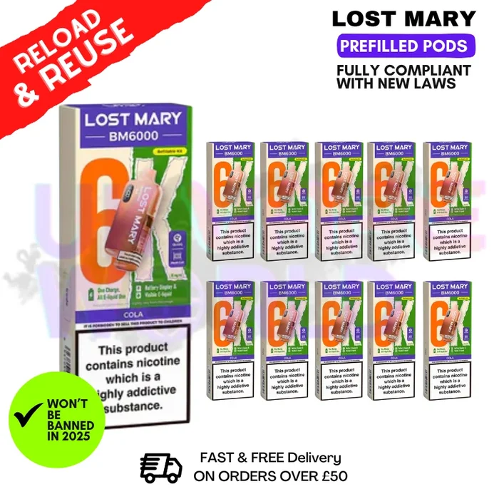 Cola Lost Mary BM6000 Replacement Pods BOX OF 10