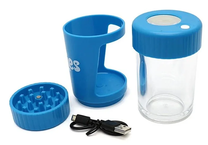 Cookies 4 in 1 Grinder / One-Hitter / Airtight Glass Jar with Magnifying Lid