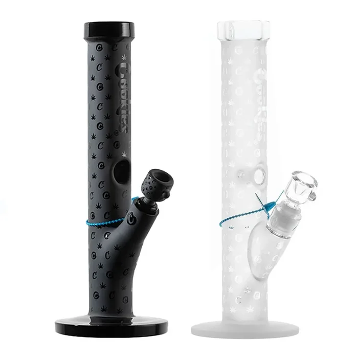 Cookies V Straight Glass Bong & Grinder Set