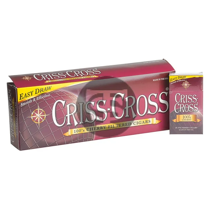 Criss Cross Cherry Filtered Cigars 10 Packs of 20 Cigarettes