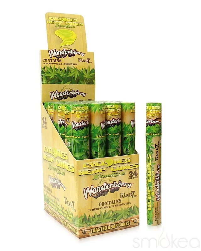 Cyclones Natural Hemp Pre-Rolled Cone Blunt Wrap with Dank 7 Tip