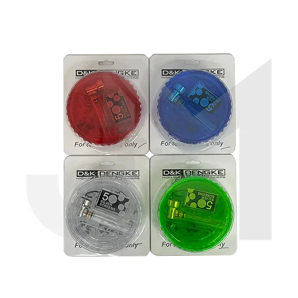 D&K 3 Parts 2 In 1 Plastic Grinder Glass Pipe Included (Various Colours) – DK4036AD-3