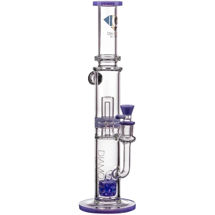 Diamond Glass Bubble Barrel Straight Tube Bong