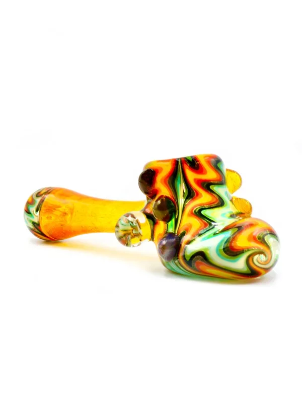 Donjah Glass – Wig Wag Hand Pipe With Tangerine Uptake (5 “)