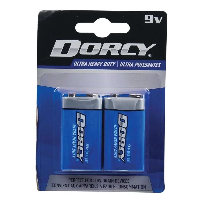 Dorcy Ultra Heavy Duty 9V Batteries, Blue, 2-Pack