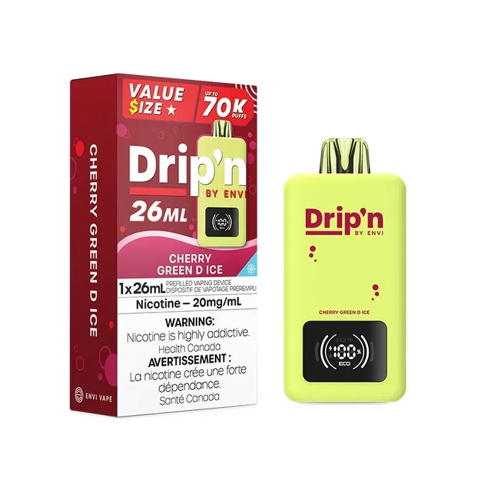 Drip’n by Envi 26ML Disposable – Cherry Green D Ice (MB)