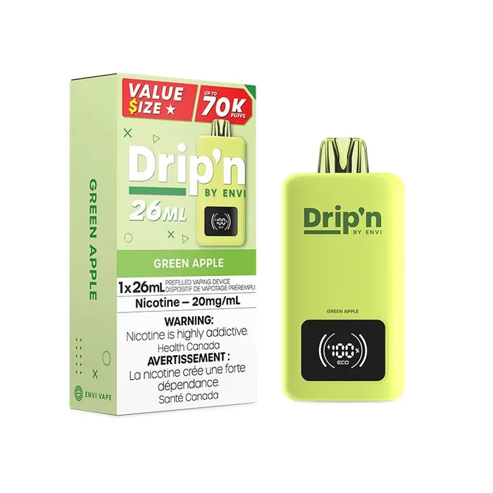Drip’n by Envi 26ML Disposable – Green Apple