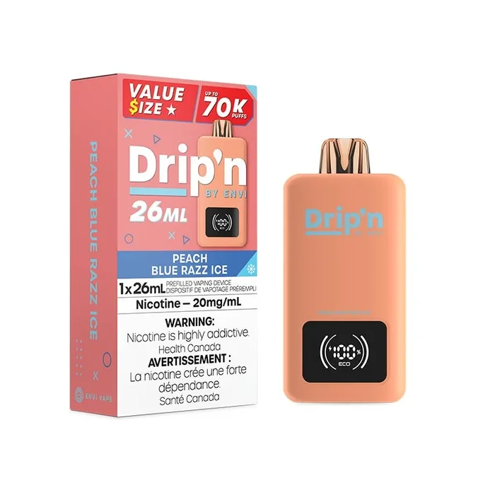 Drip’n by Envi 26ML Disposable – Peach Blue Razz Ice (ON)