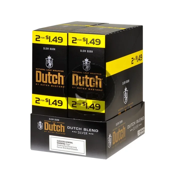 Dutch Masters Foil Fresh Blend Silver 1.49 Cent Cigarillos 30 Packs of 2