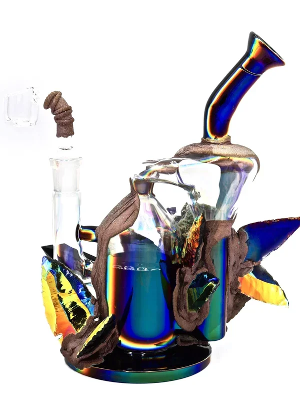 Envy Glass – Dichroic Obsidian Arrowhead Recycler (8 “)