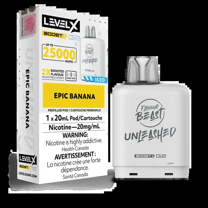 Epic Banana Iced – Flavour Beast Level X Boost G2 Pod Unleashed
