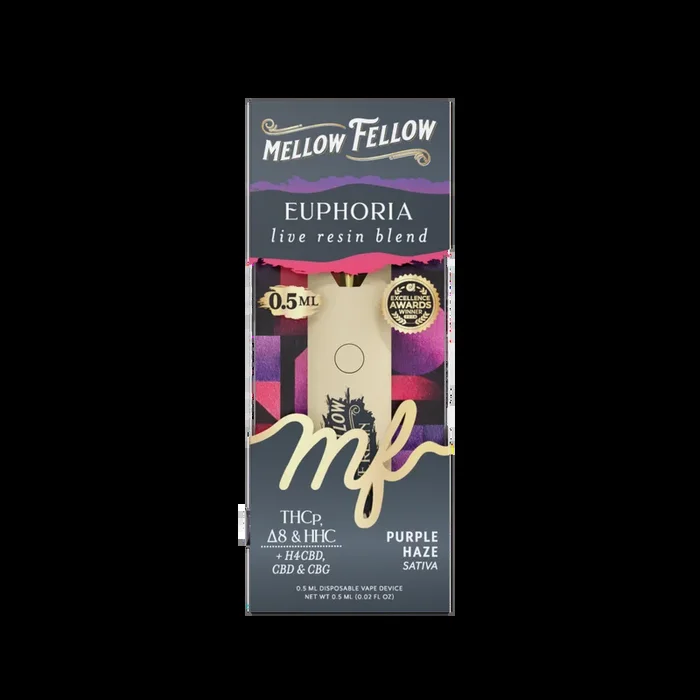 Euphoria Blend 0.5ml Live Resin Disposable Vape – Purple Haze (Sativa)