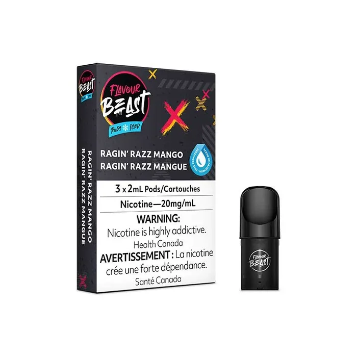 Flavour Beast Pod Pack – Ragin’ Razz Mango Iced (ON)