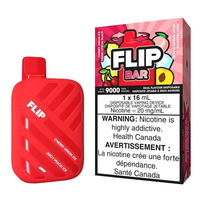 Flip Bar Disposable Vape Device – Cherry Lemon Ice And Juicy Peach Ice