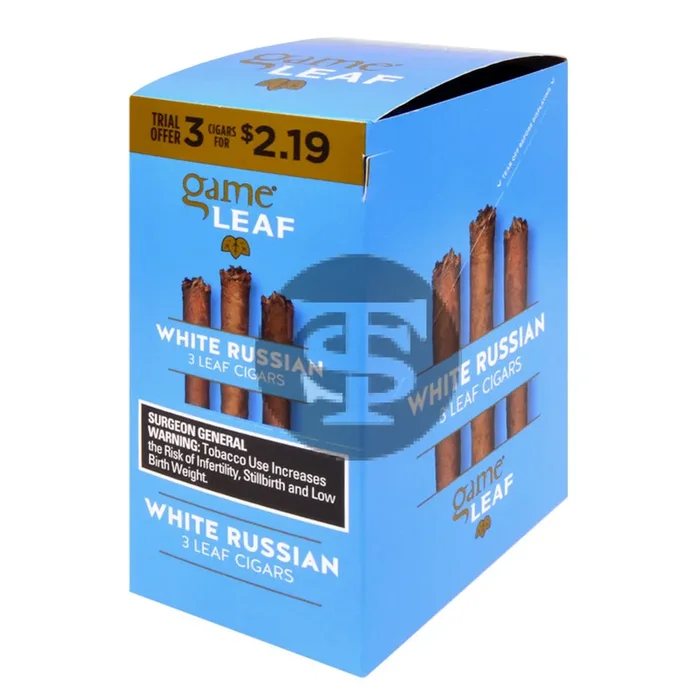 Game Leaf White Russian Cigarillos 3 for $2.19, 10 Pouches of 3