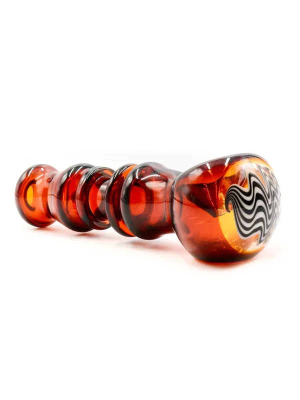 GG Glass – Double Maria Double Flare Black and White Wig Wag Hand Pipe (5 “)